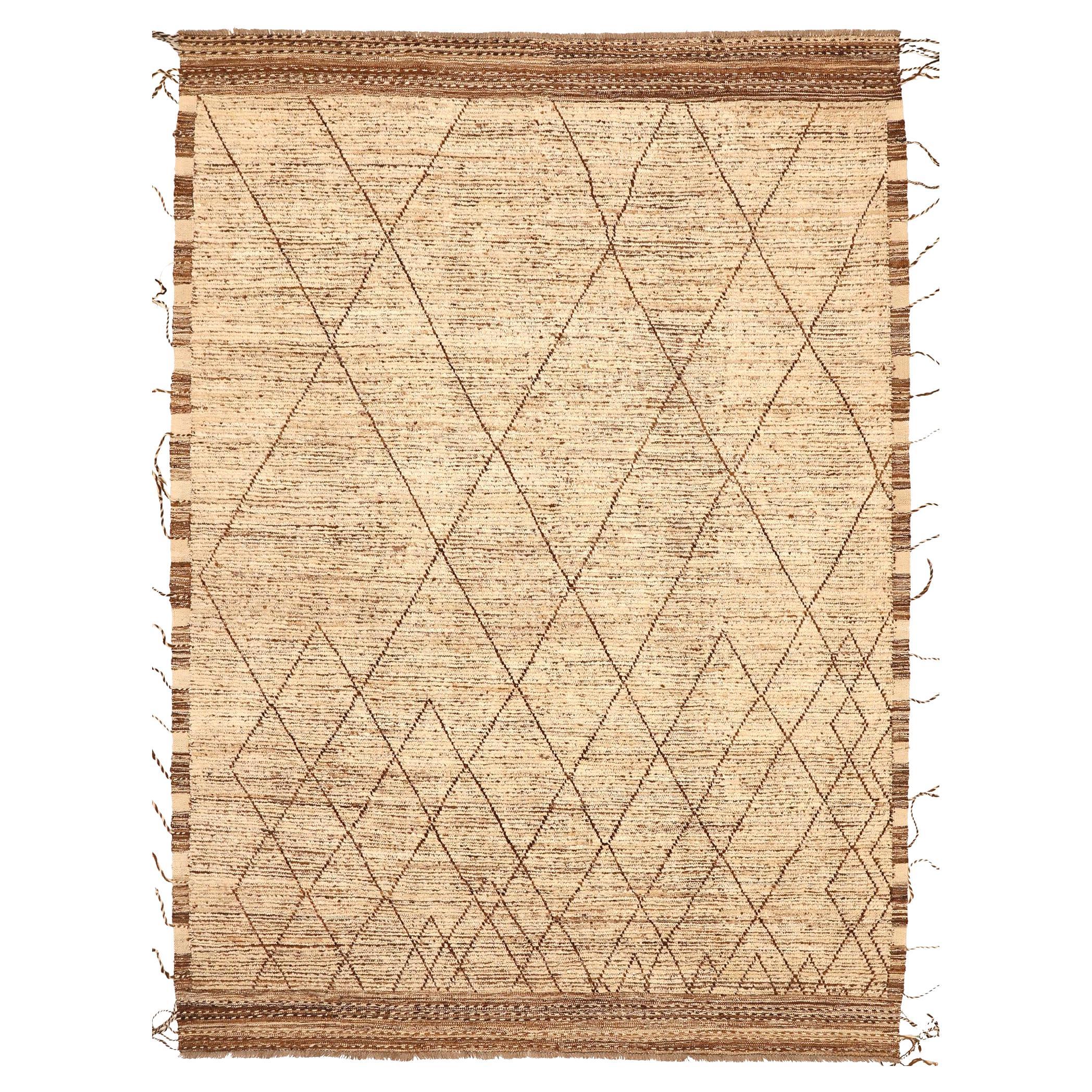 Afghanistan Moroccan Area Rugs - Wool Ivory Design - 93585