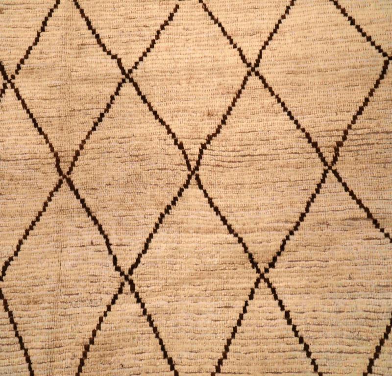 Tribale Tappeti Afghanistan Moroccan Area Rugs - Wool Ivory Design - 96377 in vendita