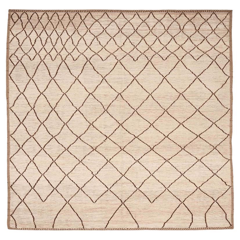 Afghanistan Moroccan Area Rugs - Wool Ivory Design - 96377