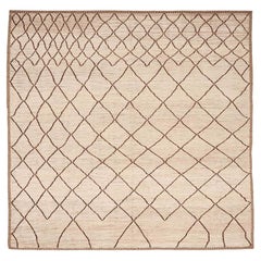 Tappeti Afghanistan Moroccan Area Rugs - Wool Ivory Design - 96377