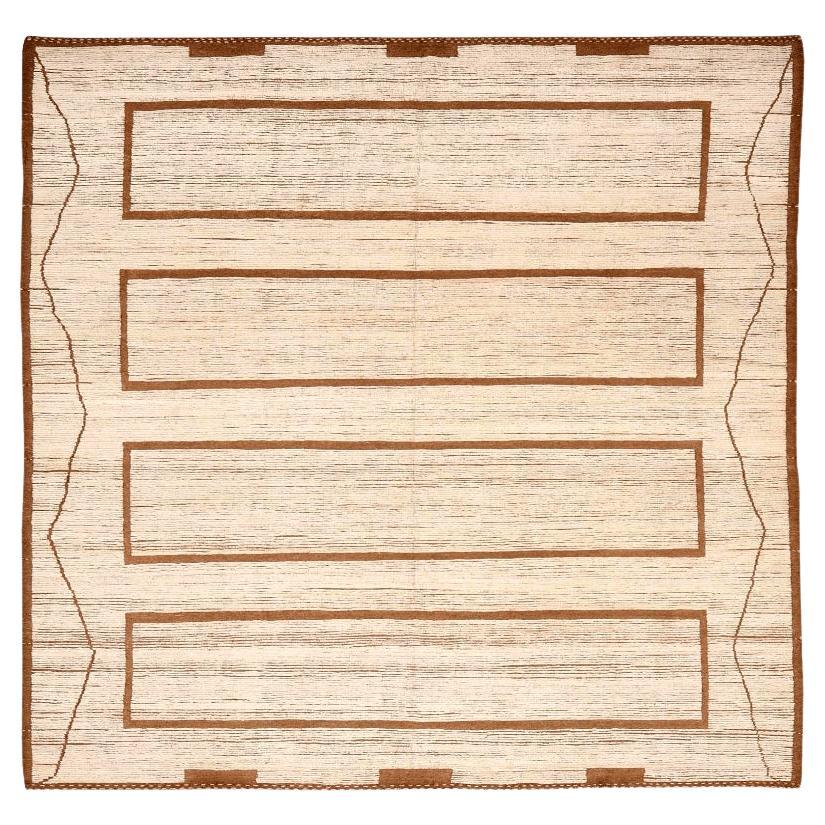 Tappeti Afghanistan Moroccan Area Rugs - Wool Ivory Design - 96379