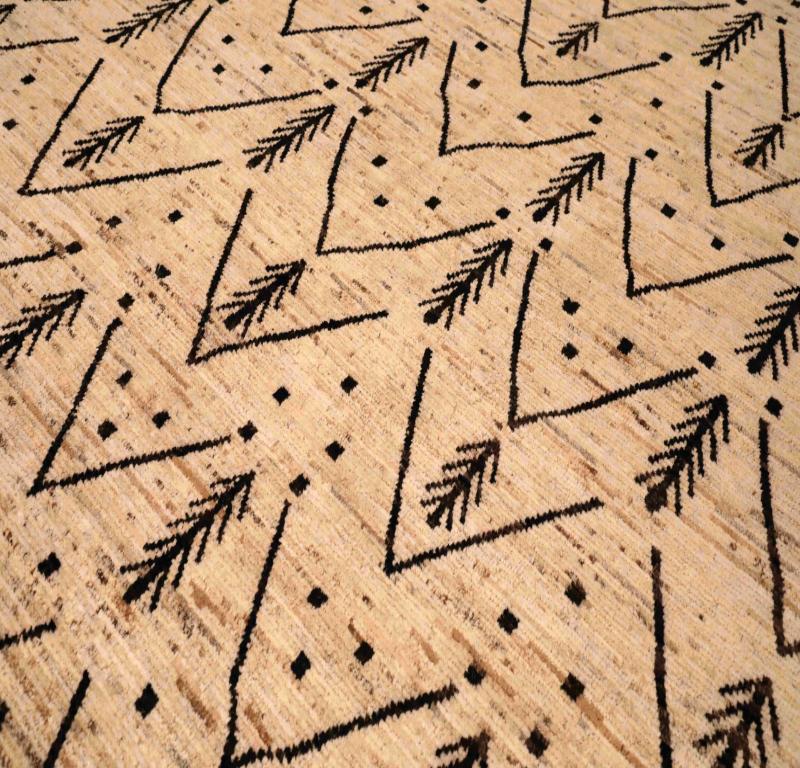 Marokkanische Teppiche aus Afghanistan - Wolle in elfenbeinfarbenem Design - 96380 (Afghanisch) im Angebot