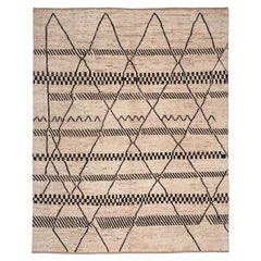 Tappeti Afghanistan Moroccan Area Rugs - Wool Ivory Design - 96385