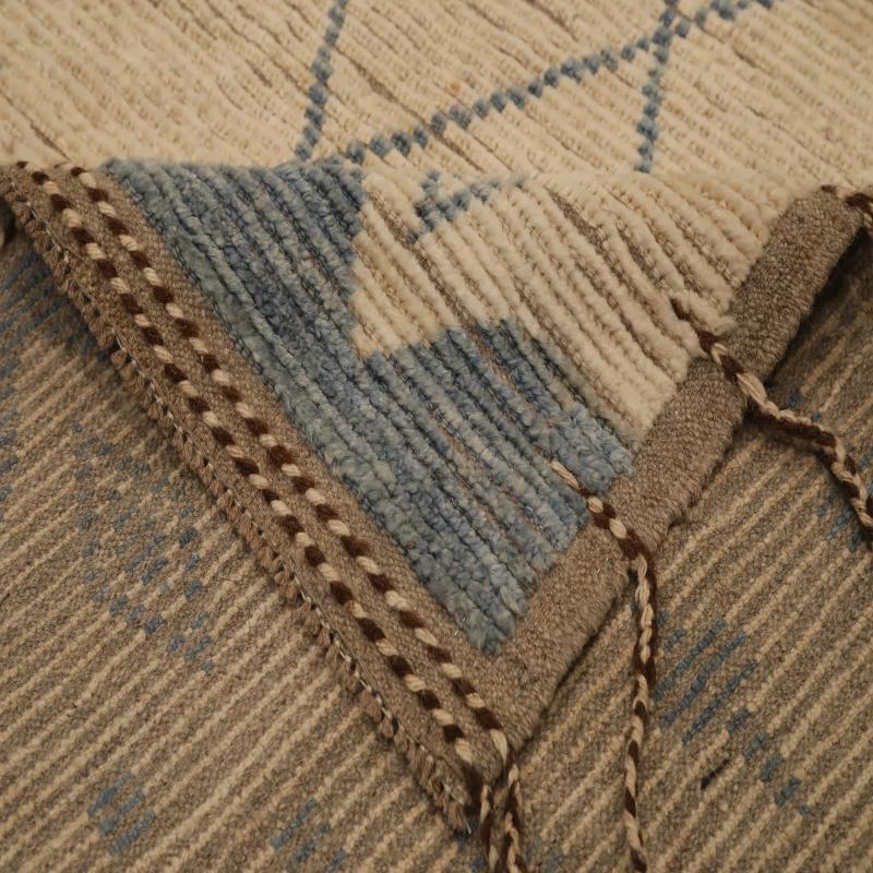 Marokkanische Teppiche aus Afghanistan - Wolle in elfenbeinfarbenem Design - 96424 (Afghanisch) im Angebot