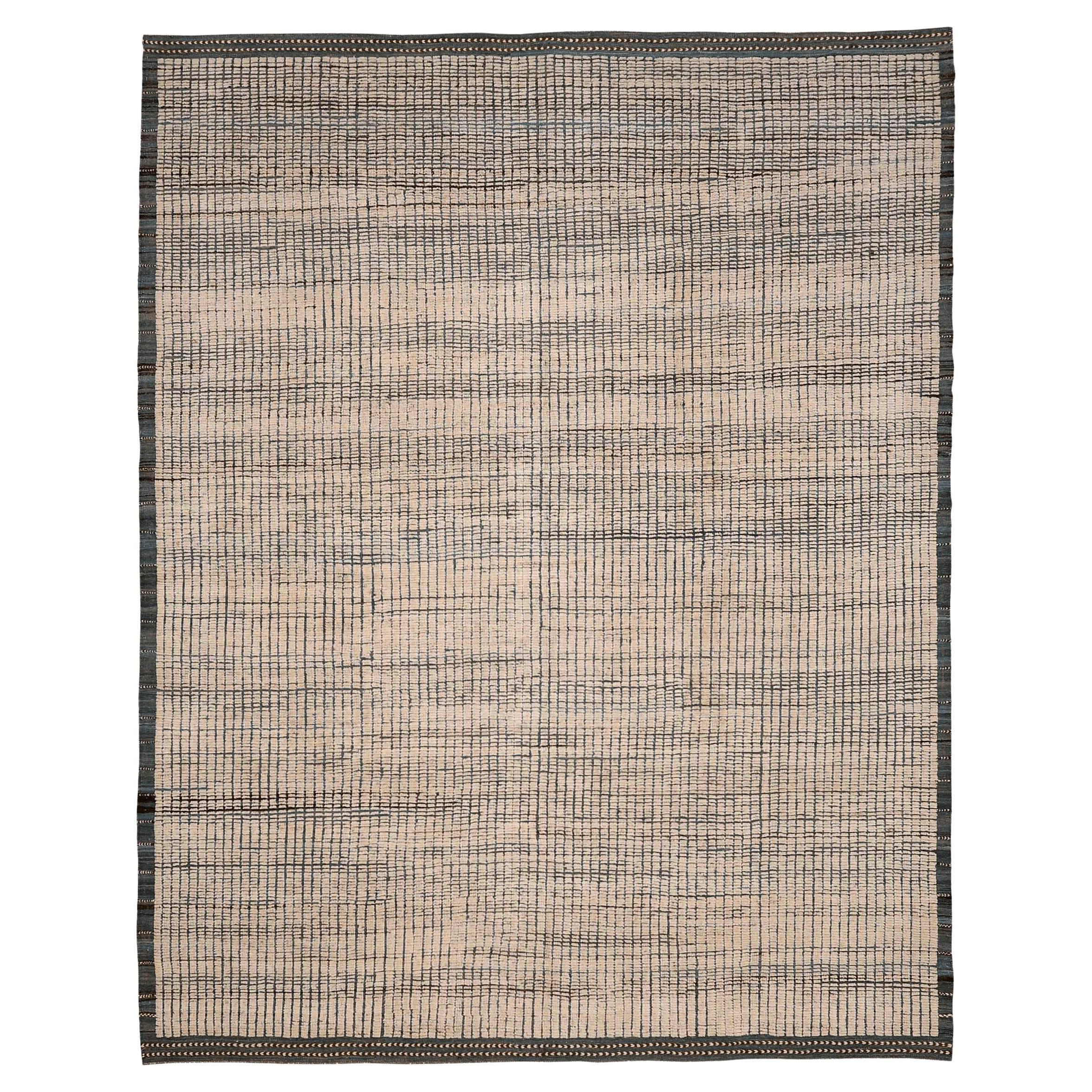 Tappeti Afghanistan Moroccan Area Rugs - Wool Ivory Design - 96427
