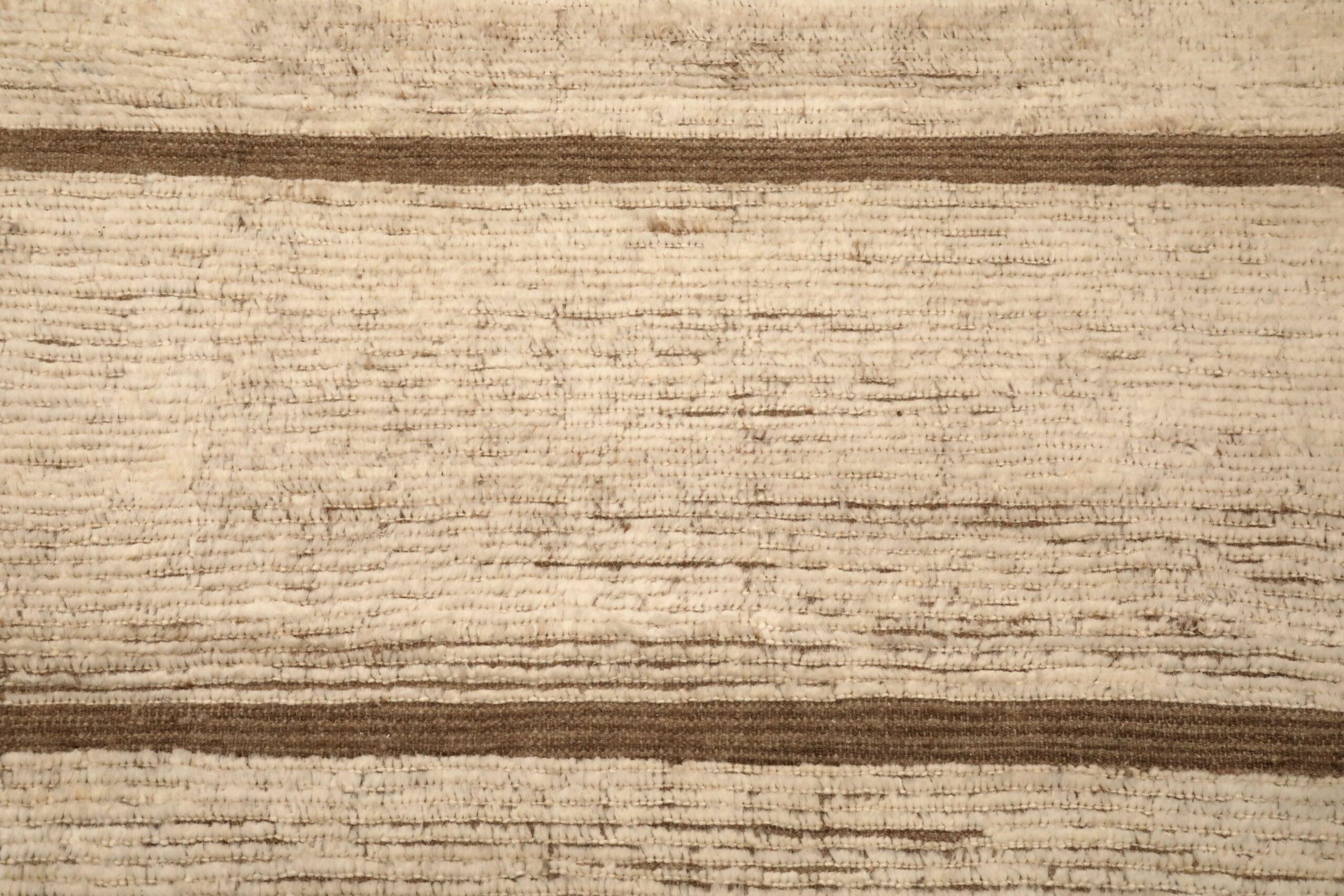Afghano Tappeti Afghanistan Moroccan Area Rugs - Wool Ivory Design - 96474 in vendita