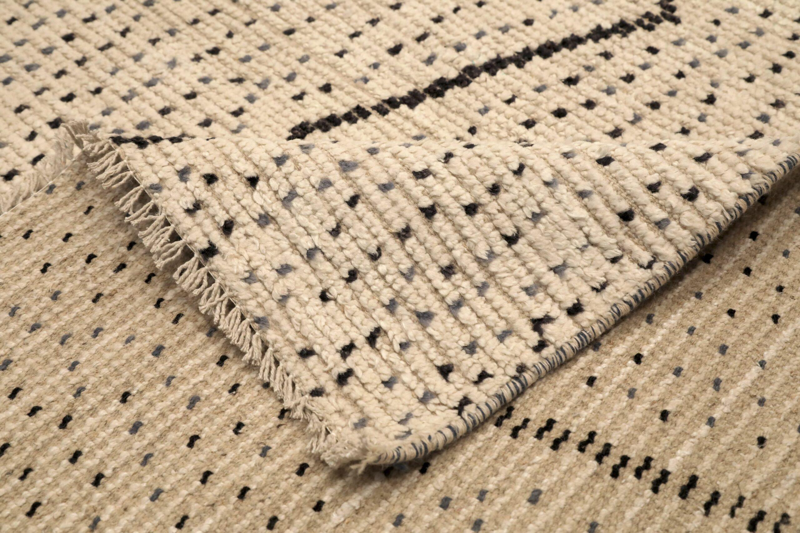 Afghano Tappeti Afghanistan Moroccan Area Rugs - Wool Ivory Design - 96481 in vendita