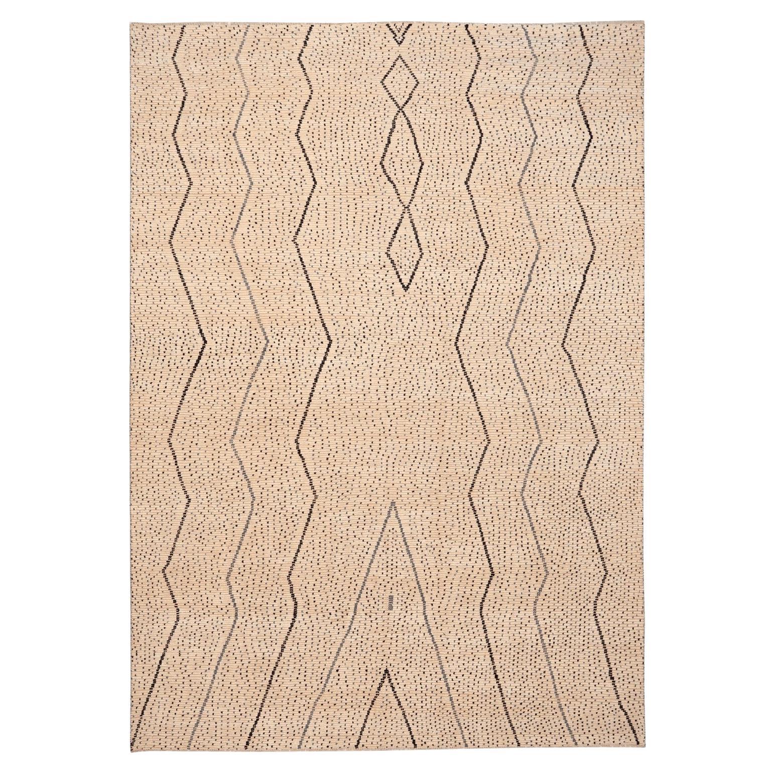 Afghanistan Moroccan Area Rugs - Wool Ivory Design - 96481