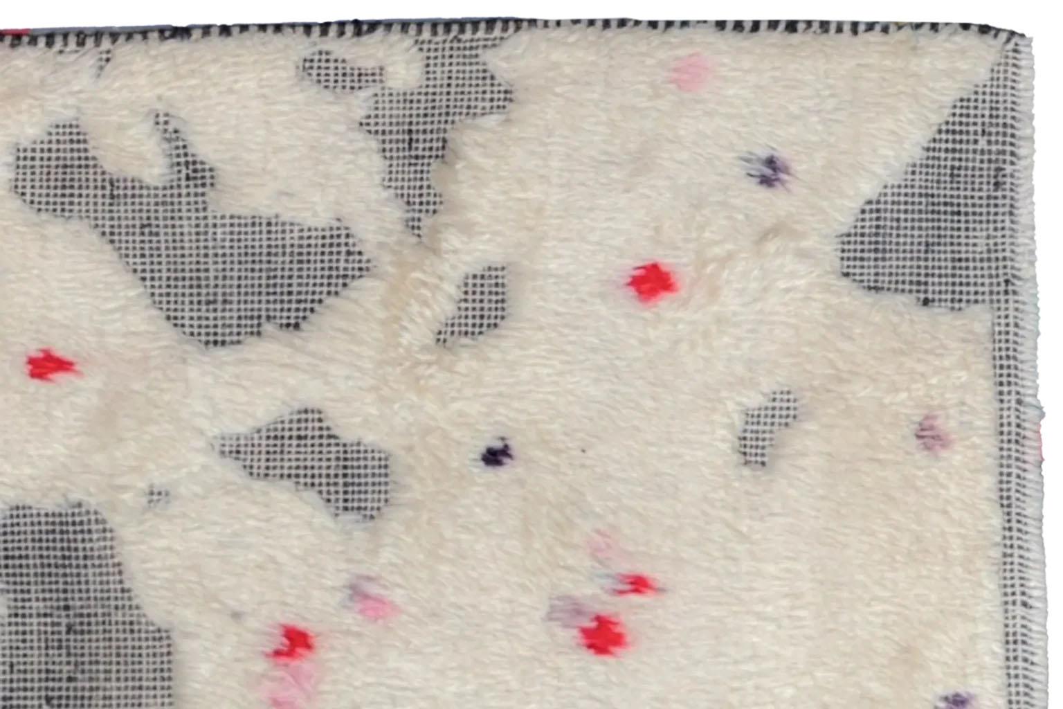 Tappeti Afghanistan Moroccan Area Rugs - Lana Avorio Rosso Design - 93596 In condizioni ottime in vendita a Dallas, TX