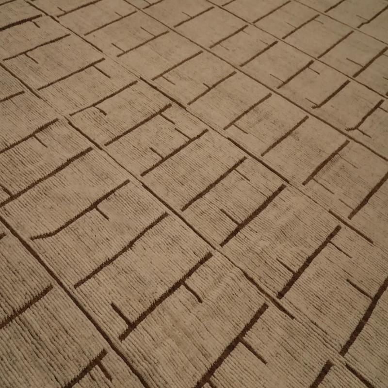 Afghanistan Marokkanisch Marokkanischer Over Size Teppich - Wolle Brown - 98450 (Stammeskunst) im Angebot