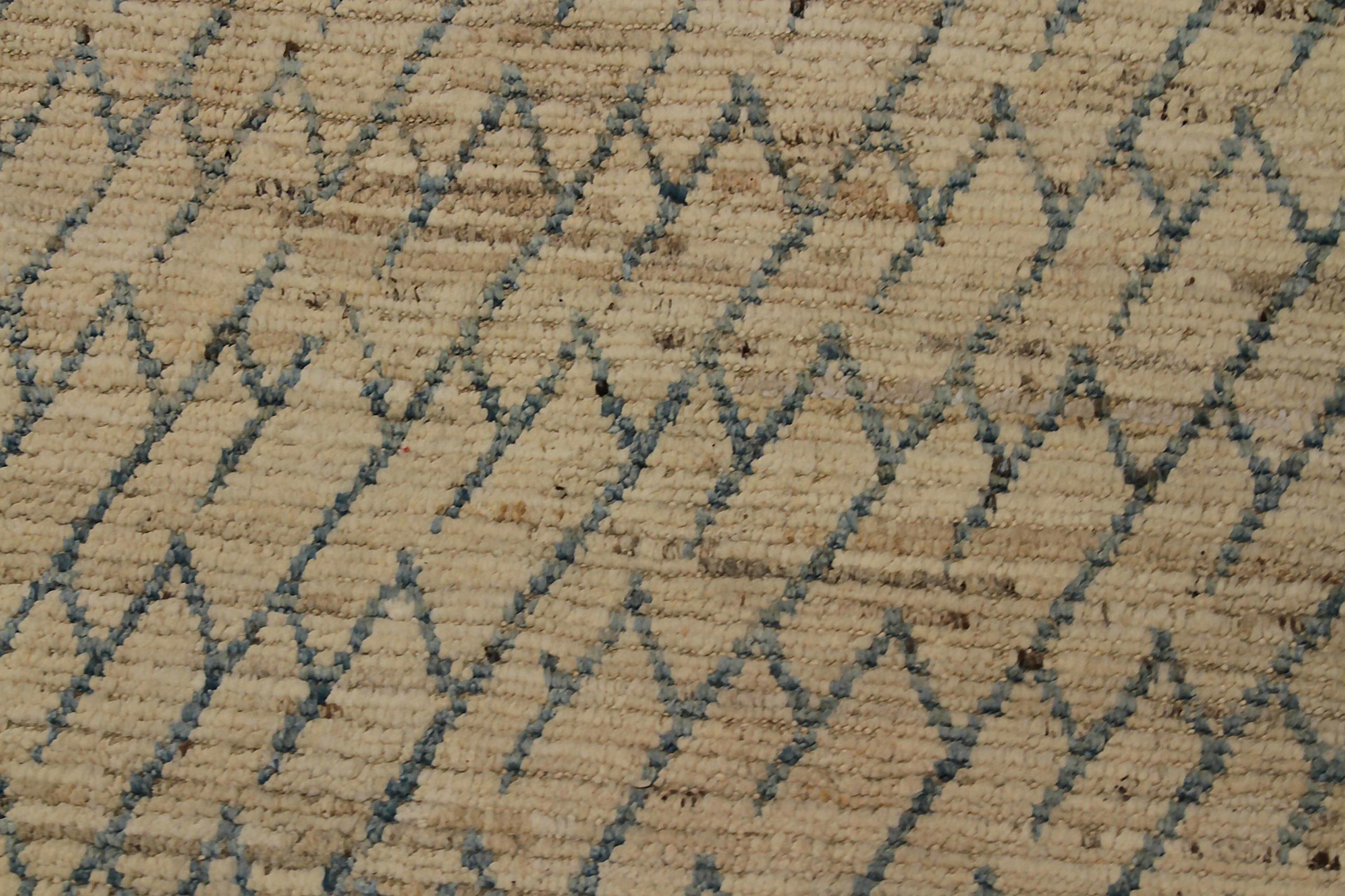 Marokkanischer Over Size-Teppich aus Afghanistan in Übergröße um 1990 - Wolle Blau Taupe Design - 90558 (20. Jahrhundert) im Angebot