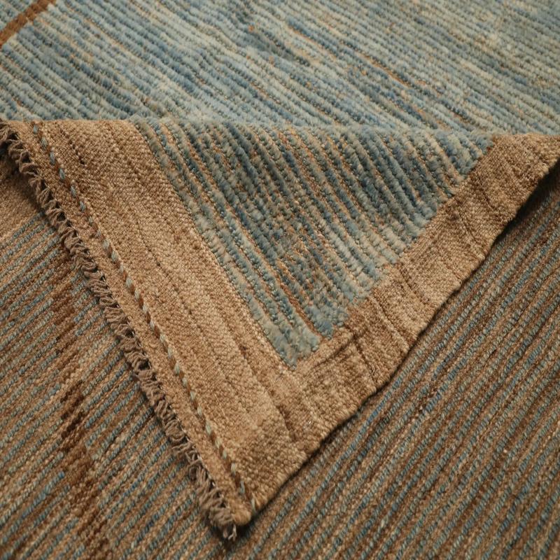 Noué à la main Afghanistan Tapis marocain surdimensionné - Laine Bleu Brown Design - 98453 en vente