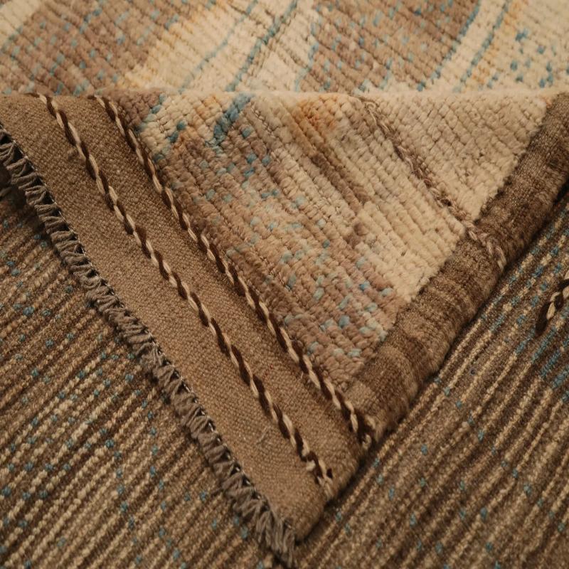 Afghanistan Marokkanische Over Size Teppich - Wolle Blau Braun Elfenbein - 98449 (Stammeskunst) im Angebot