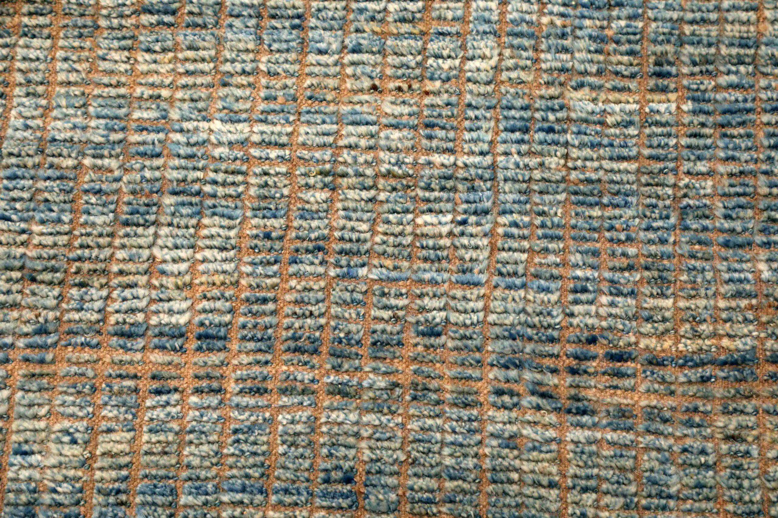 Afghano Tappeto Afghanistan Moroccan Over Size - Lana Blu Marrone Taupe - 96345 in vendita