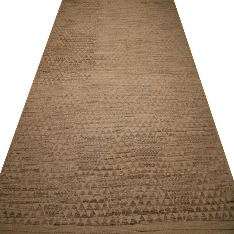 Afghanistan Marokkanischer Teppich in Übergröße - Wolle Brown Design - 98447 (Afghanisch) im Angebot