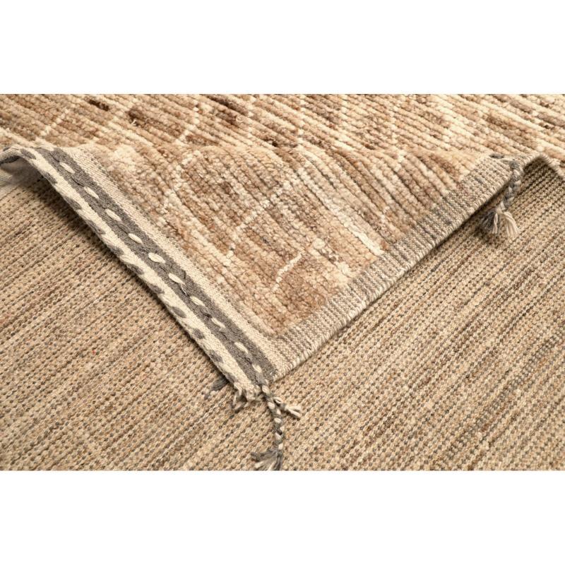 Tribale Tappeto Afghanistan Moroccan Over Size - Lana Marrone Avorio Design - 94353 in vendita