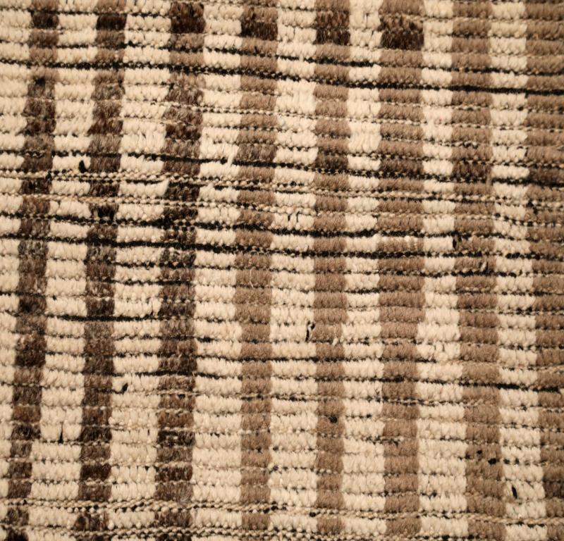 Afghano Tappeto Afghanistan Moroccan Over Size - Lana Marrone Avorio Design - 94357 in vendita