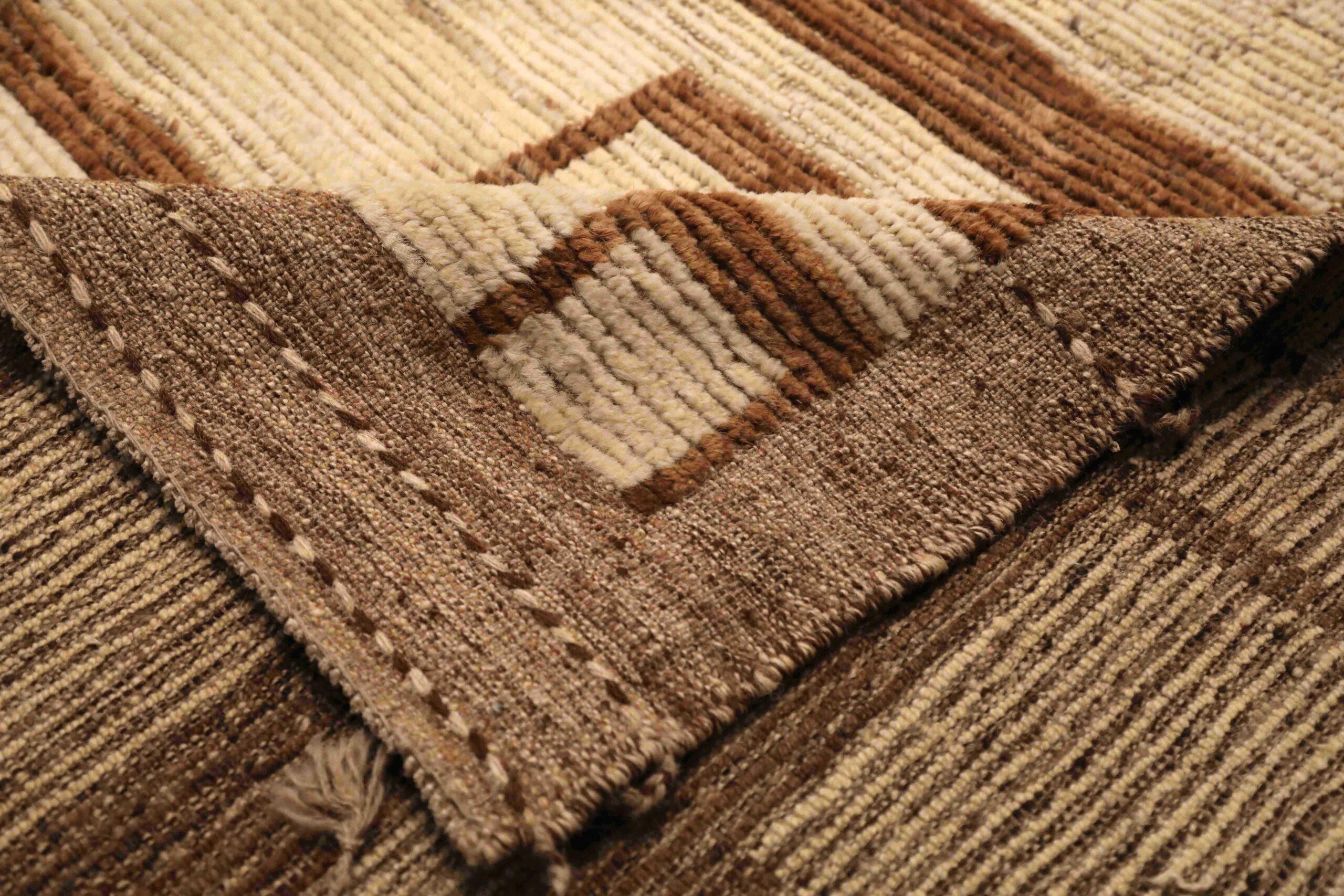 Afghanistan Marokkanischer Over Size Teppich - Wolle Braun Elfenbein Design - 96329 im Zustand „Hervorragend“ im Angebot in Dallas, TX