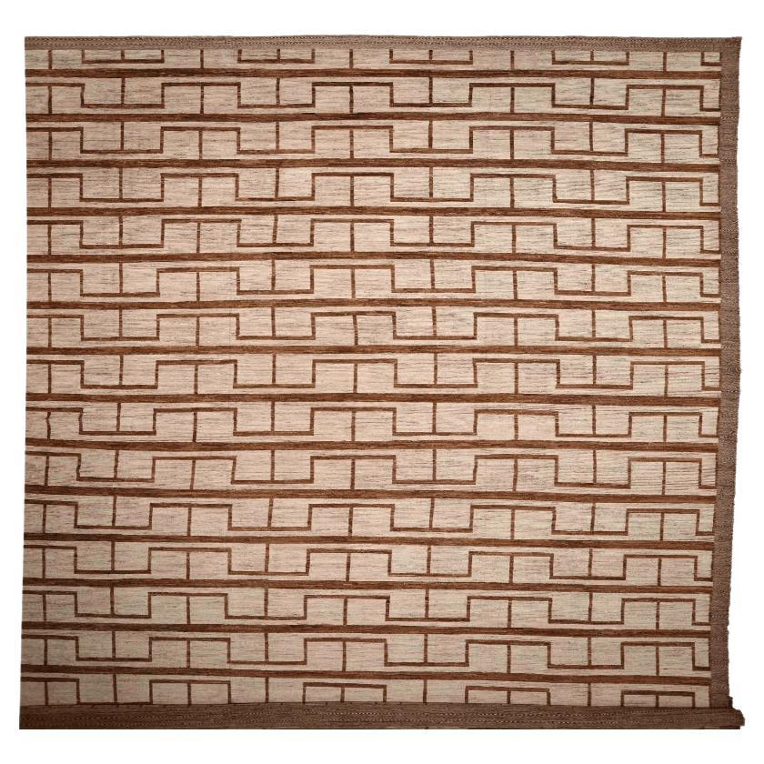 Tappeto Afghanistan Moroccan Over Size - Lana Marrone Avorio Design - 96329