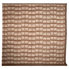 Afghanistan Moroccan Over Size Rug - Wool Brown Ivory Design - 96329