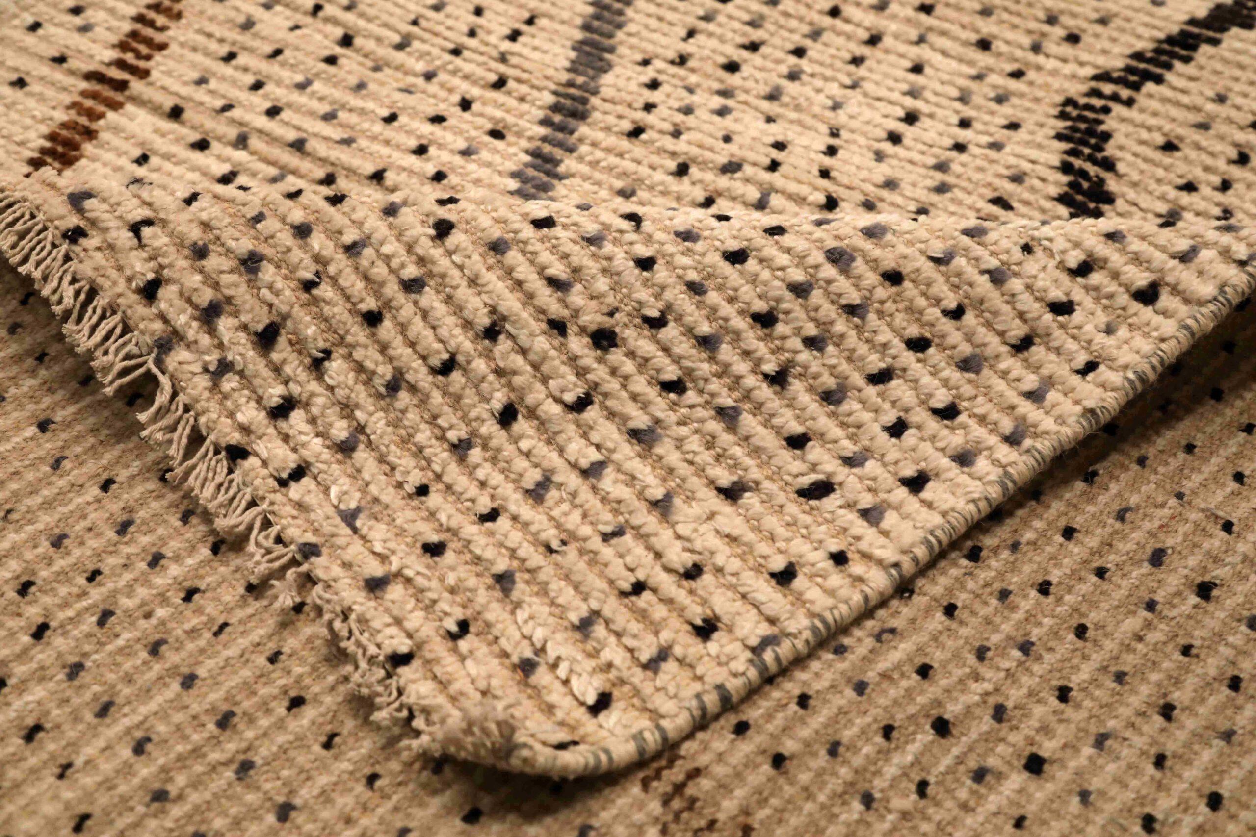 Afghanistan Marokkanischer Over Size Teppich - Wolle Braun Elfenbein Design - 96349 (Stammeskunst) im Angebot