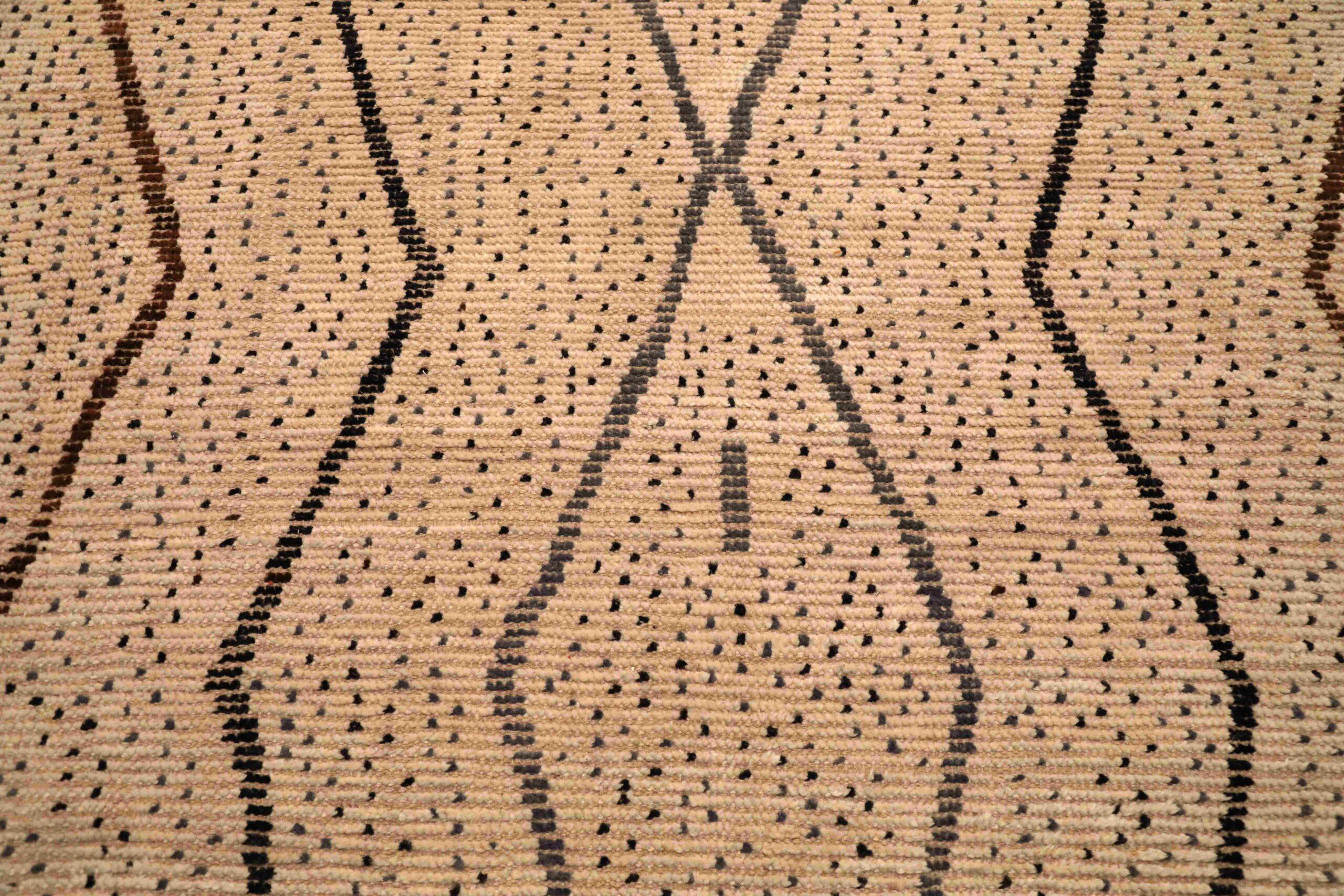 Afghanistan Marokkanischer Over Size Teppich - Wolle Braun Elfenbein Design - 96349 (Afghanisch) im Angebot