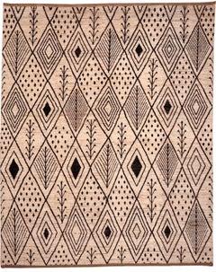Tappeto Afghanistan Moroccan Over Size - Lana Marrone Avorio Design - 96460