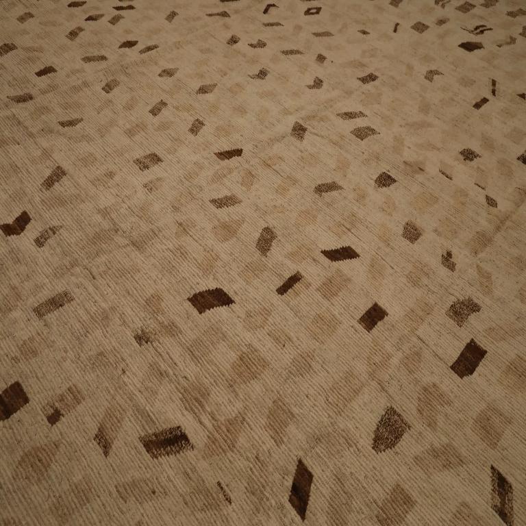 Tribale Tappeto Afghanistan Moroccan Over Size - Lana Marrone Avorio Design - 98460 in vendita