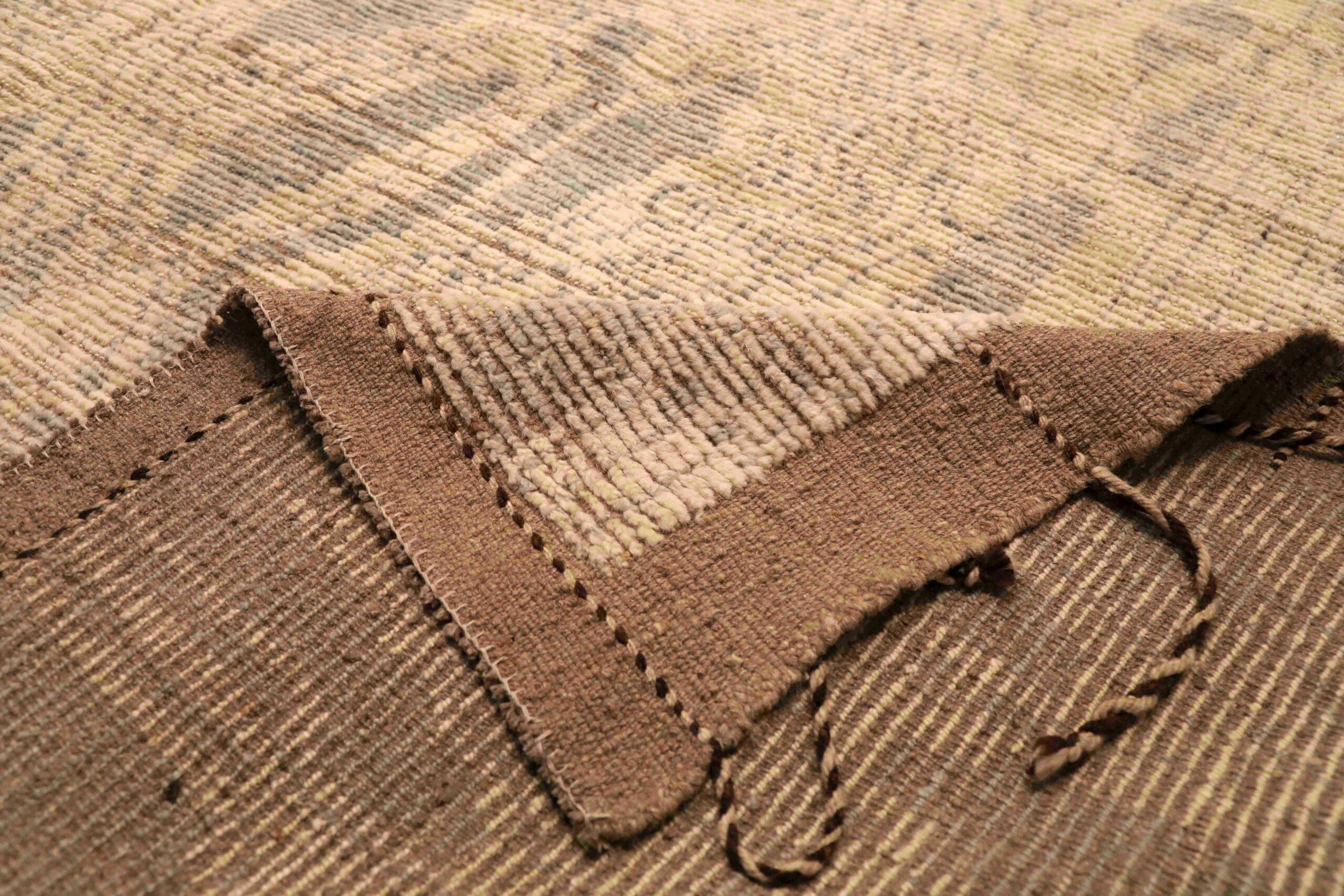 Afghanistan Marokkanischer Teppich in Übergröße - Wolle Braun Elfenbein Taupe - 96347 (Stammeskunst) im Angebot