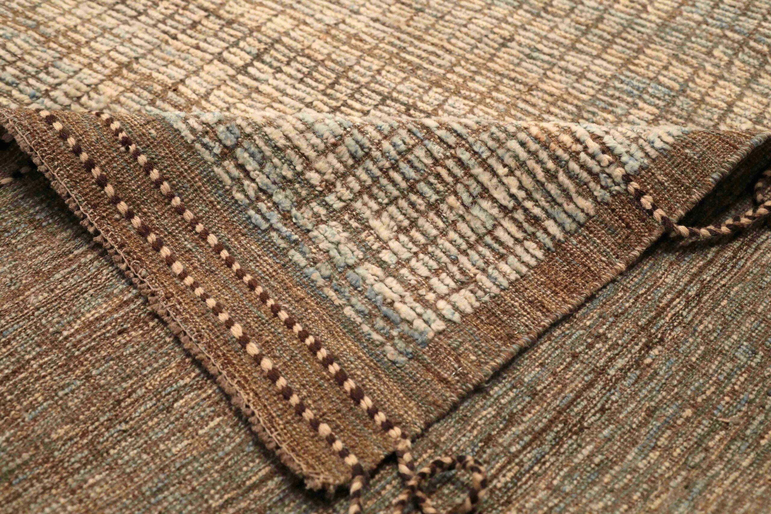 Tribal Afghanistan Moroccan Over Size Rug - Wool Brown Taupe Design - 96351 For Sale