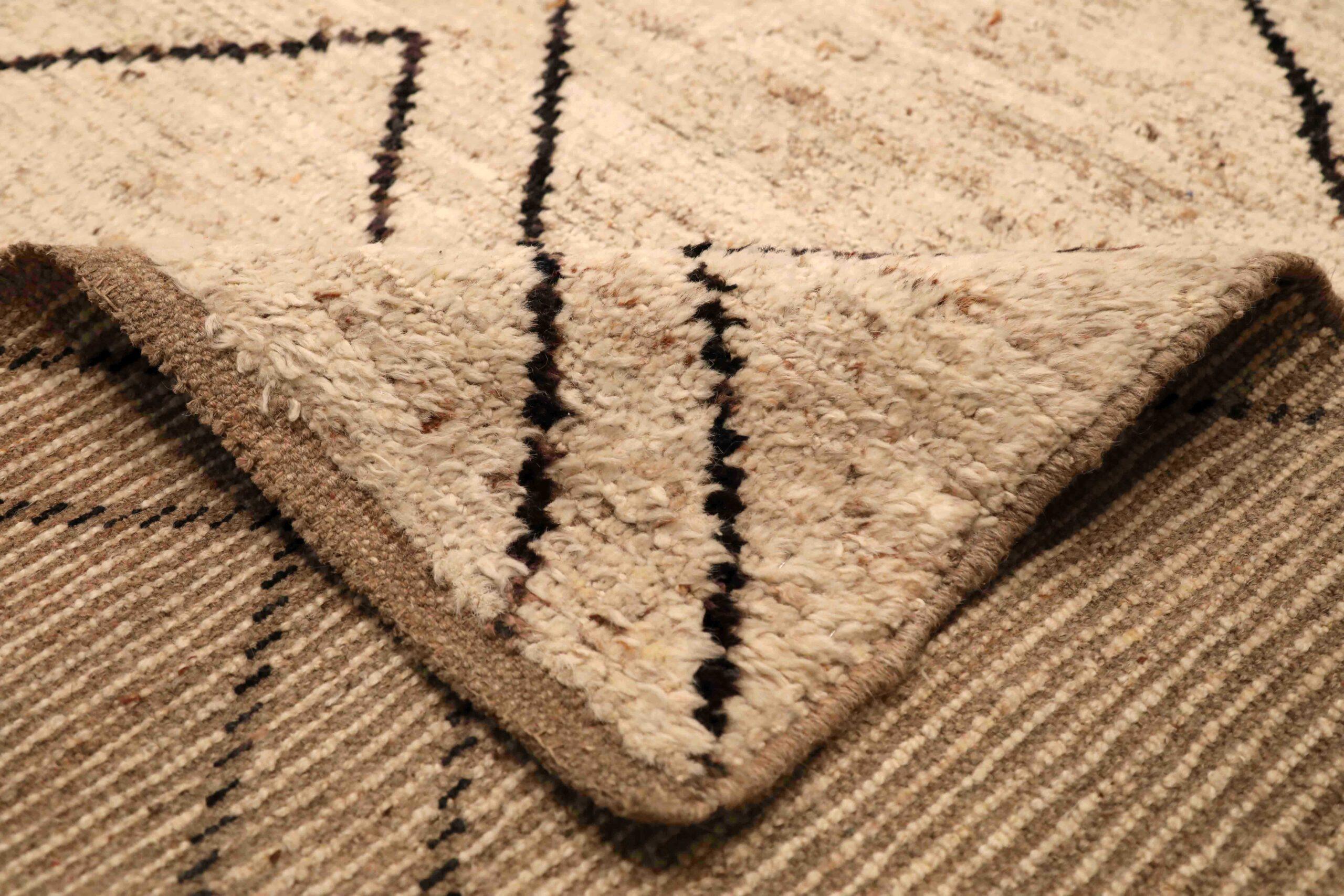Afghanistan Marokkanisch Over Size Teppich - Wolle Elfenbein Design - 96334 (Afghanisch) im Angebot