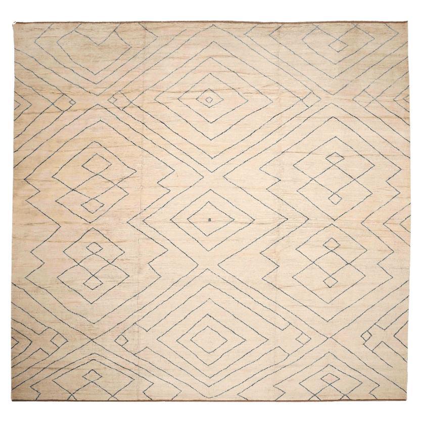 Afghanistan Marokkanisch Over Size Teppich - Wolle Elfenbein Design - 96336