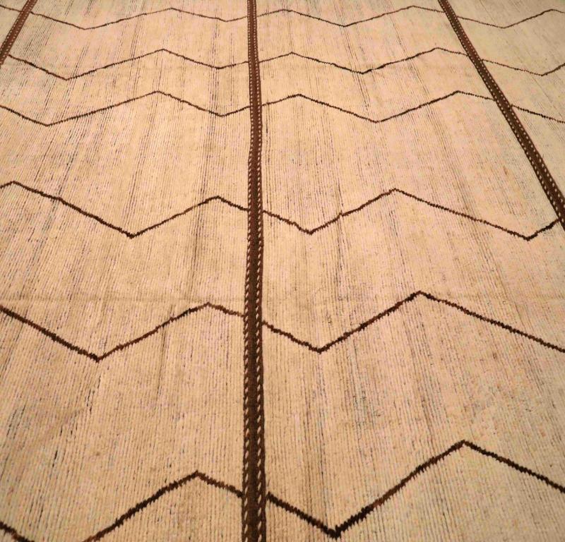 Tribale Tappeto Afghanistan Moroccan Over Size - Design Lana Avorio - 96343 in vendita