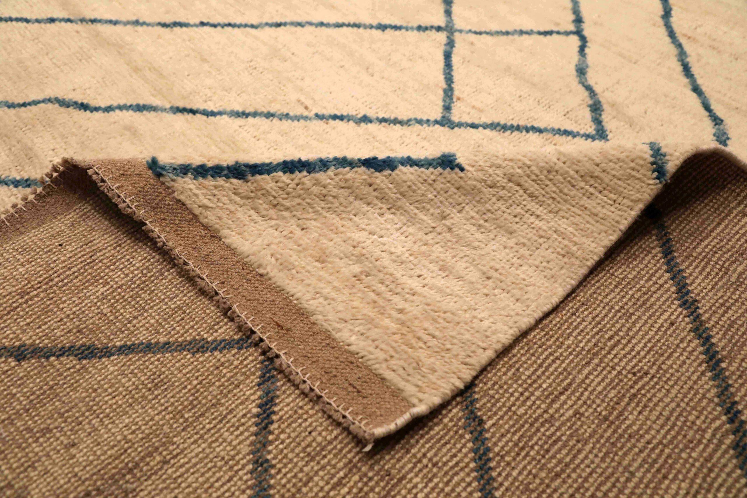 Afghanistan Marokkanisch Over Size Teppich - Wolle Elfenbein Design - 96346 (Stammeskunst) im Angebot