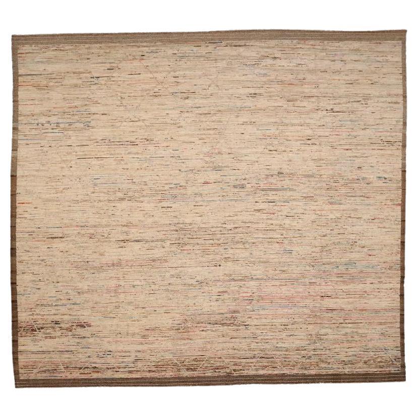 Afghanistan Marokkanisch Over Size Teppich - Wolle Elfenbein Design - 98457