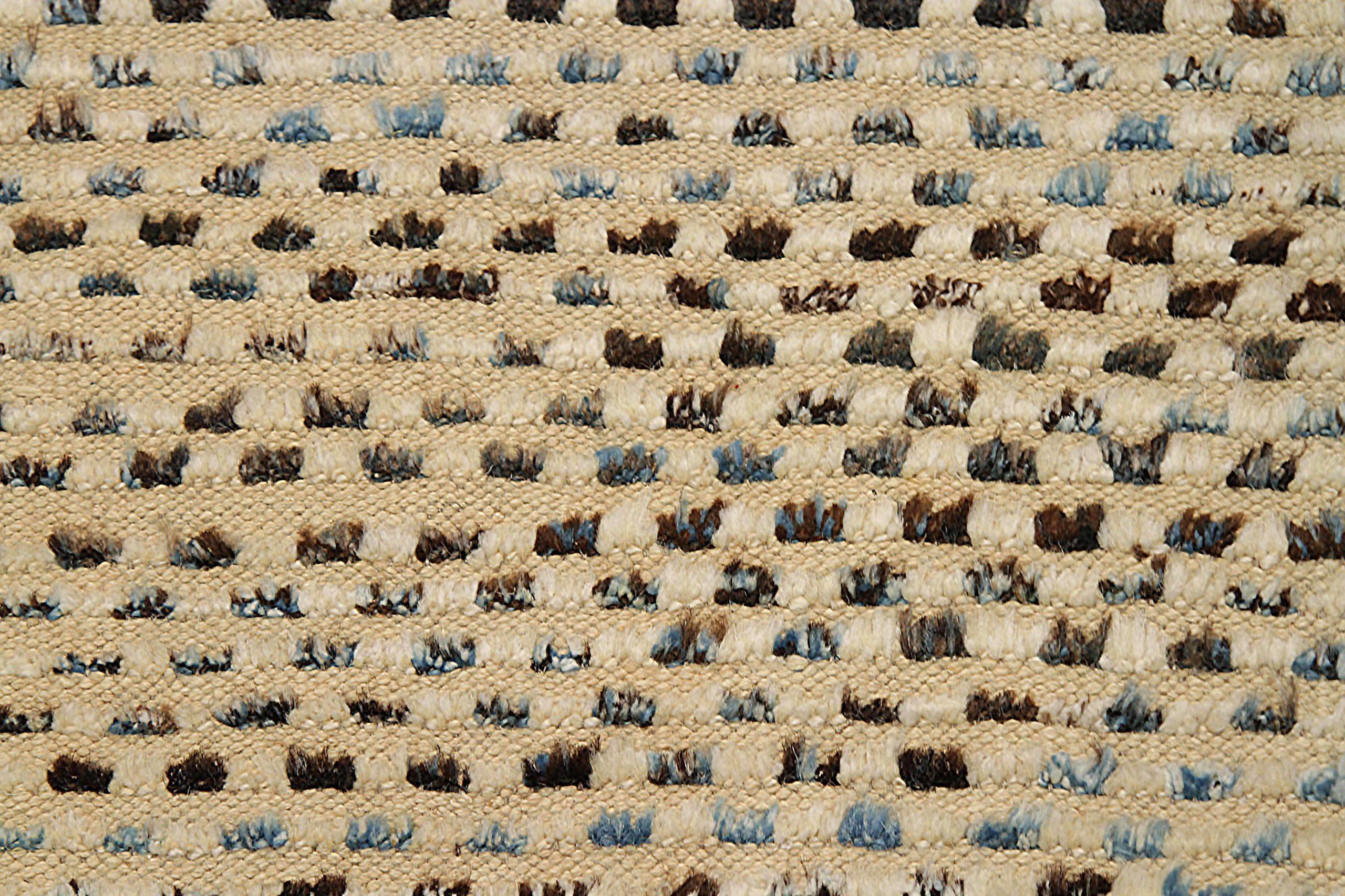 Afghanistan Marokkanischer Läufer Teppich CIRCA 1990 - Wolle Blau Braun Elfenbein - 90476 (20. Jahrhundert) im Angebot