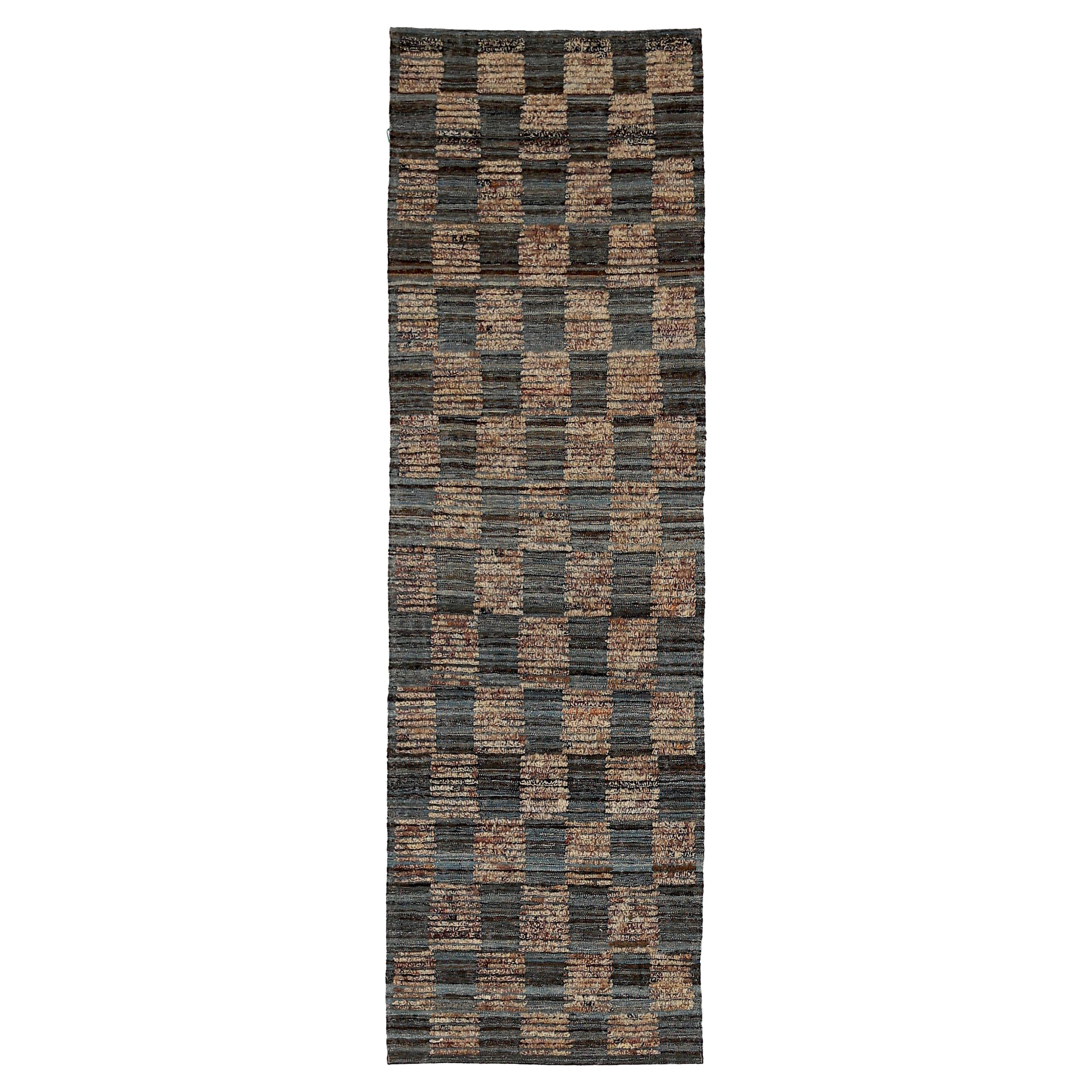 Afghanistan Marokkanischer Läufer CIRCA 1990 - Wolle Brown Design - 90520 im Angebot