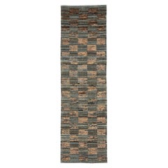 Tappeto Afghanistan Moroccan Runner Rug Circa 1990 - Lana Marrone Grigio Avorio - 90470
