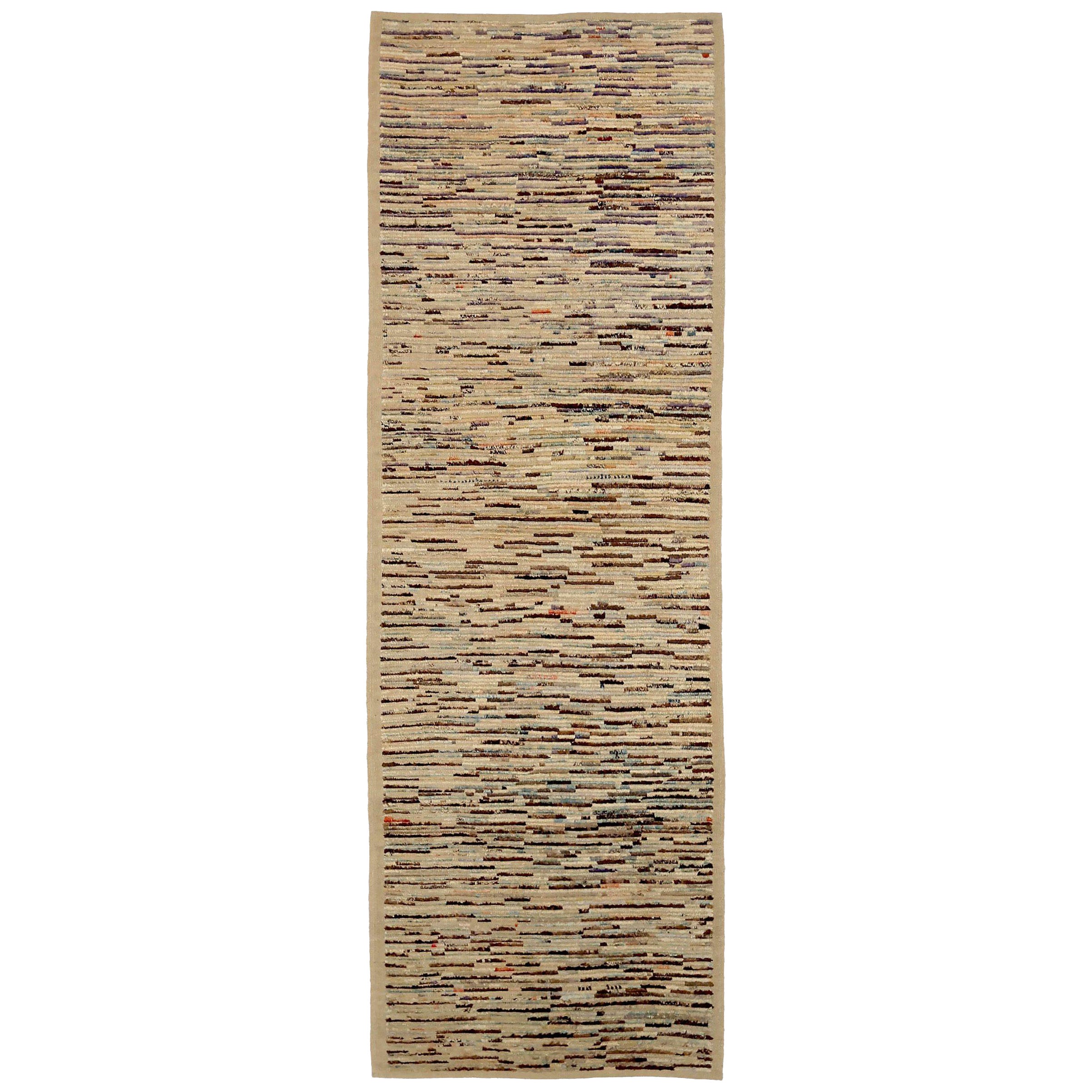 Afghanistan Marokkanischer Läufer Teppich CIRCA 1990 - Wolle Braun Elfenbein Design - 90401