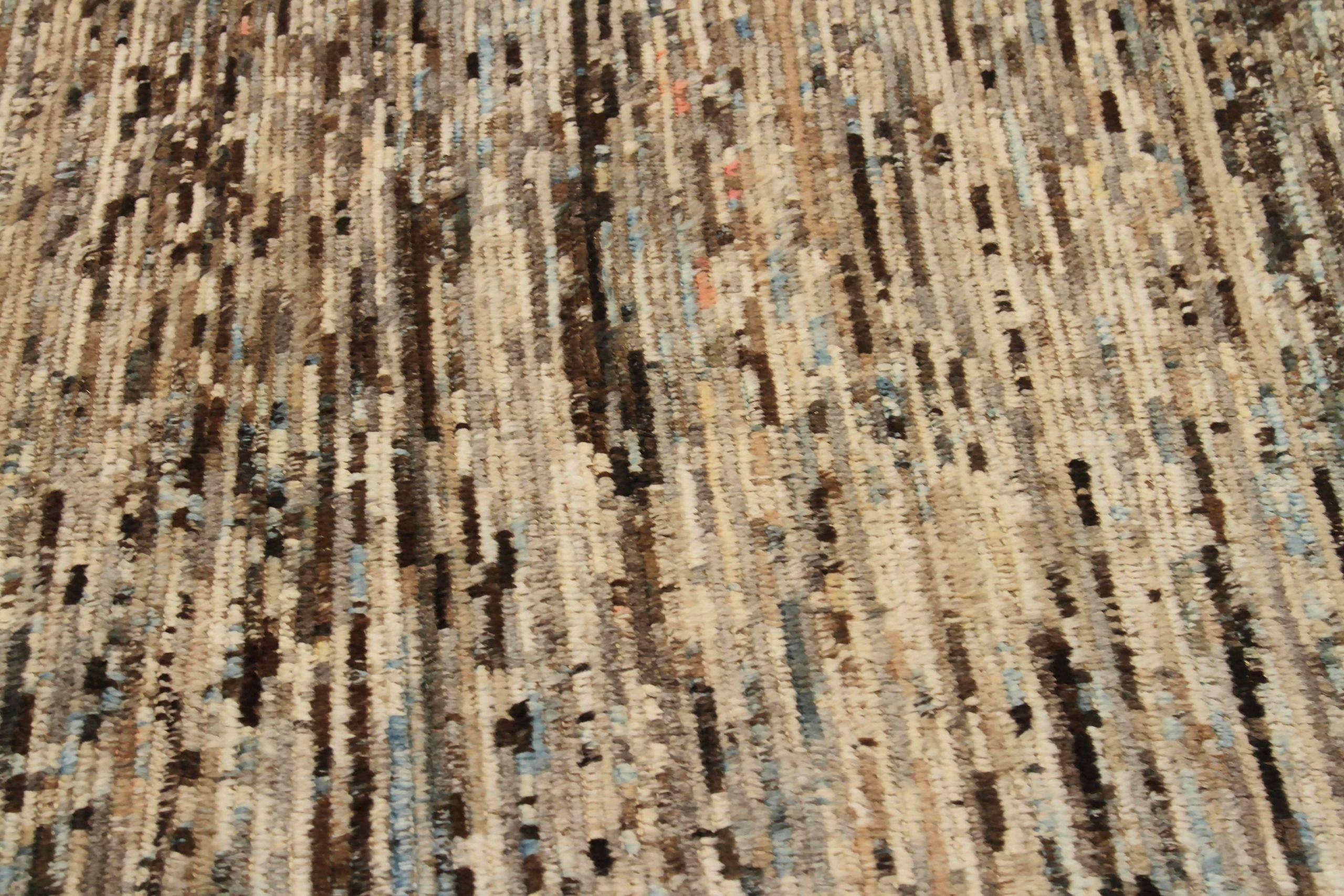 20th Century Afghanistan Moroccan Runner Rug Circa 1990 - Wool Brown Ivory Design - 90434 For Sale