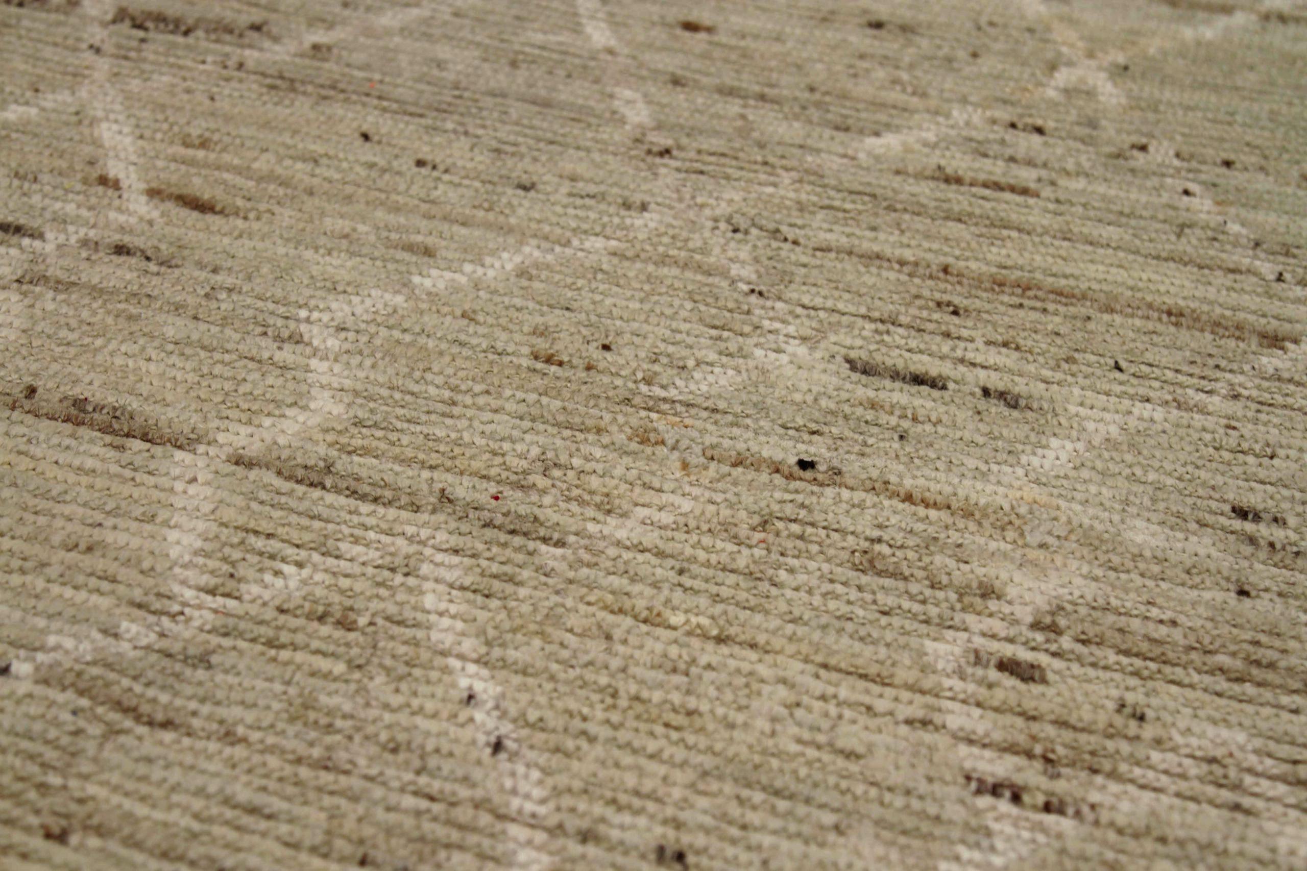 Tappeto Afghanistan Marocchino Circa 1990 - Lana Avorio Taupe Design - 90536 In condizioni ottime in vendita a Dallas, TX