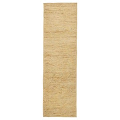 Afghanistan Moroccan Runner Rug Circa 1990 - Wool Ivory Yellow Design - 90468