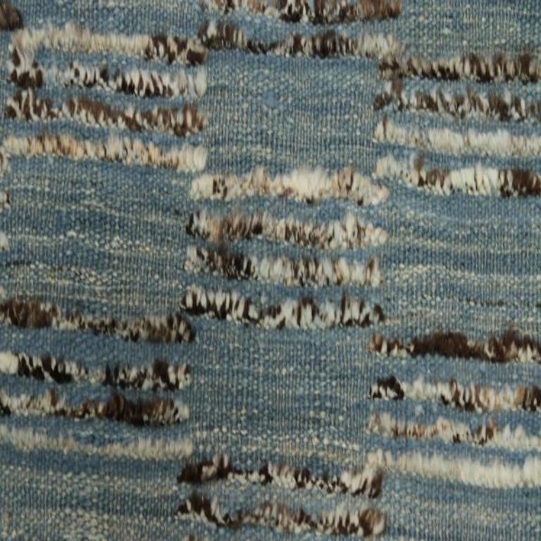 Tapis de course marocain Afghanistan - Laine Bleu Brown Ivoire - 90505 Excellent état - En vente à Dallas, TX