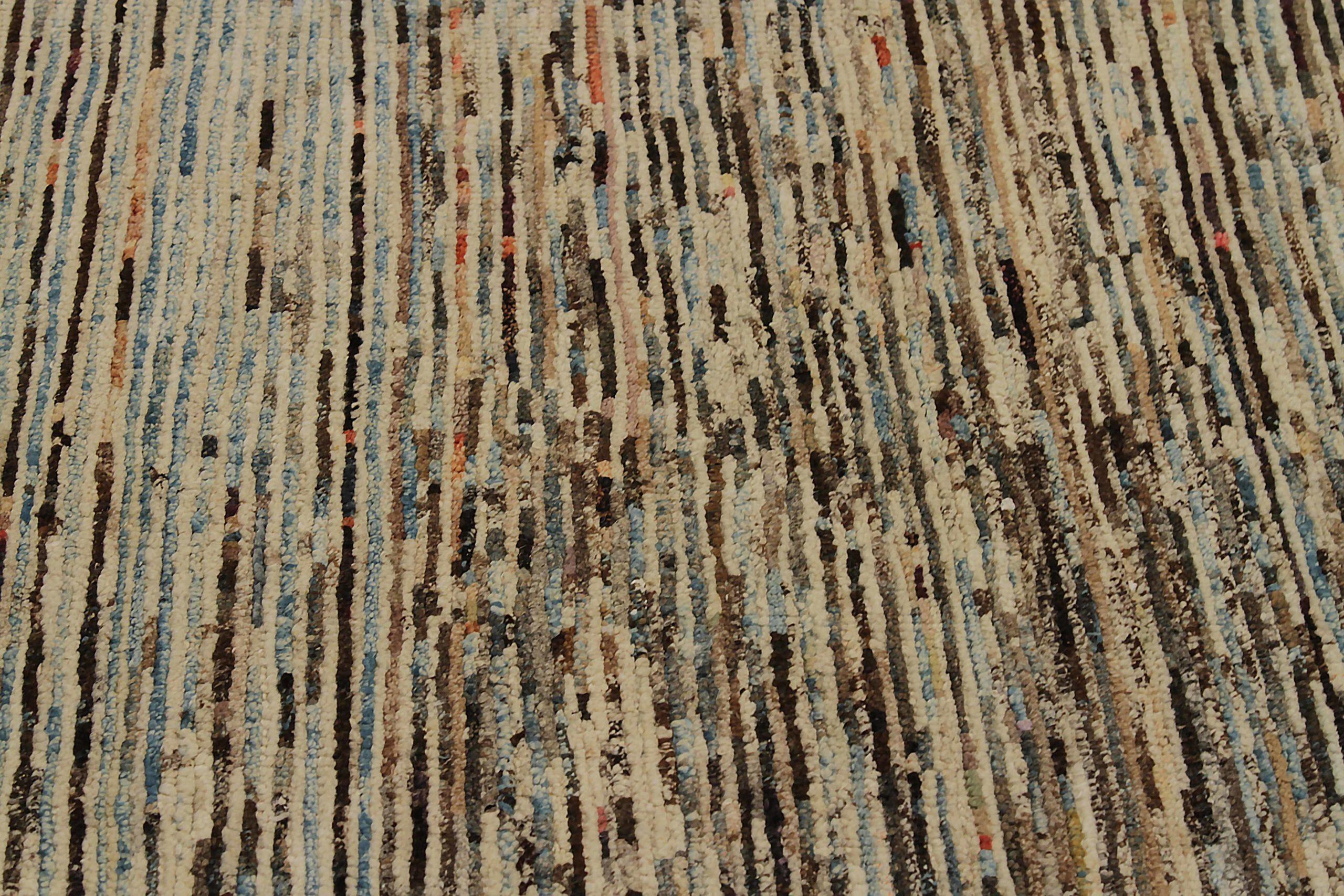 Afghanistan Marokkanischer Läufer Teppich - Wolle Blau Braun Elfenbein - 90560 (Stammeskunst) im Angebot
