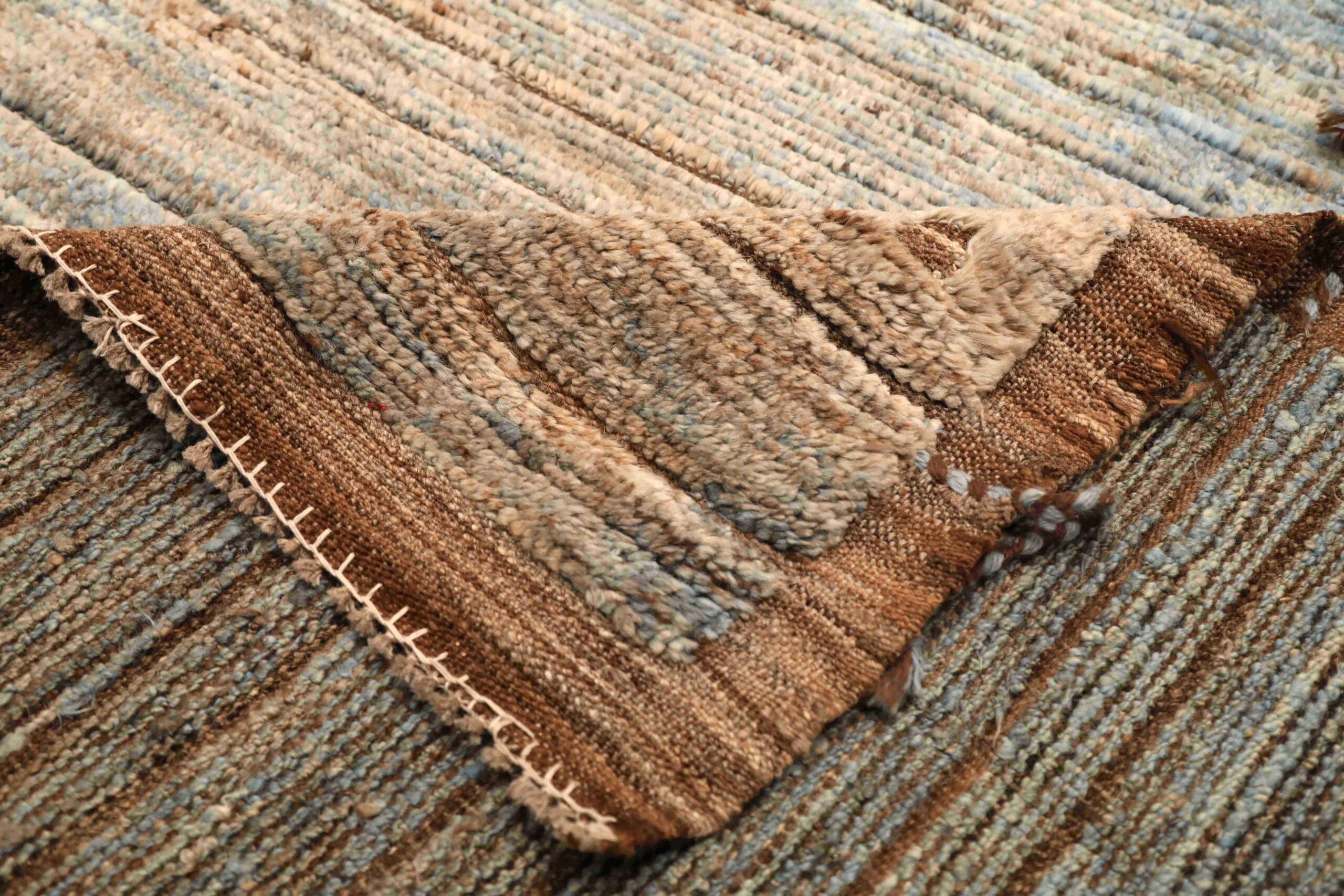 Alfombra Marroquí Afganistán - Lana Azul Marrón Marfil - 96352 Tribal en venta