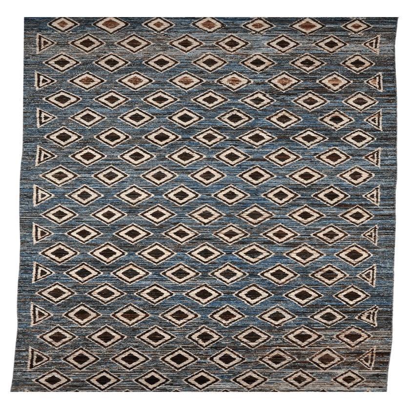 Tappeto Afghanistan Moroccan Runner - Lana Blu Marrone Avorio - 96363 in vendita