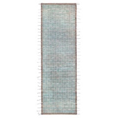Marokkanischer Afghanistan-Läufer - Wollblau Design - 96359
