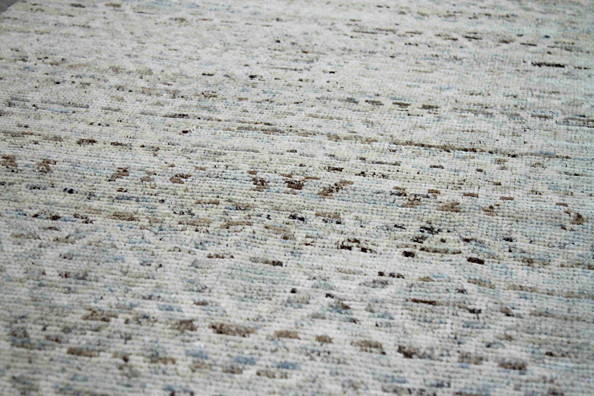 Tribale Tappeto Afghanistan Moroccan Runner - Disegno in lana blu avorio - 89795 in vendita