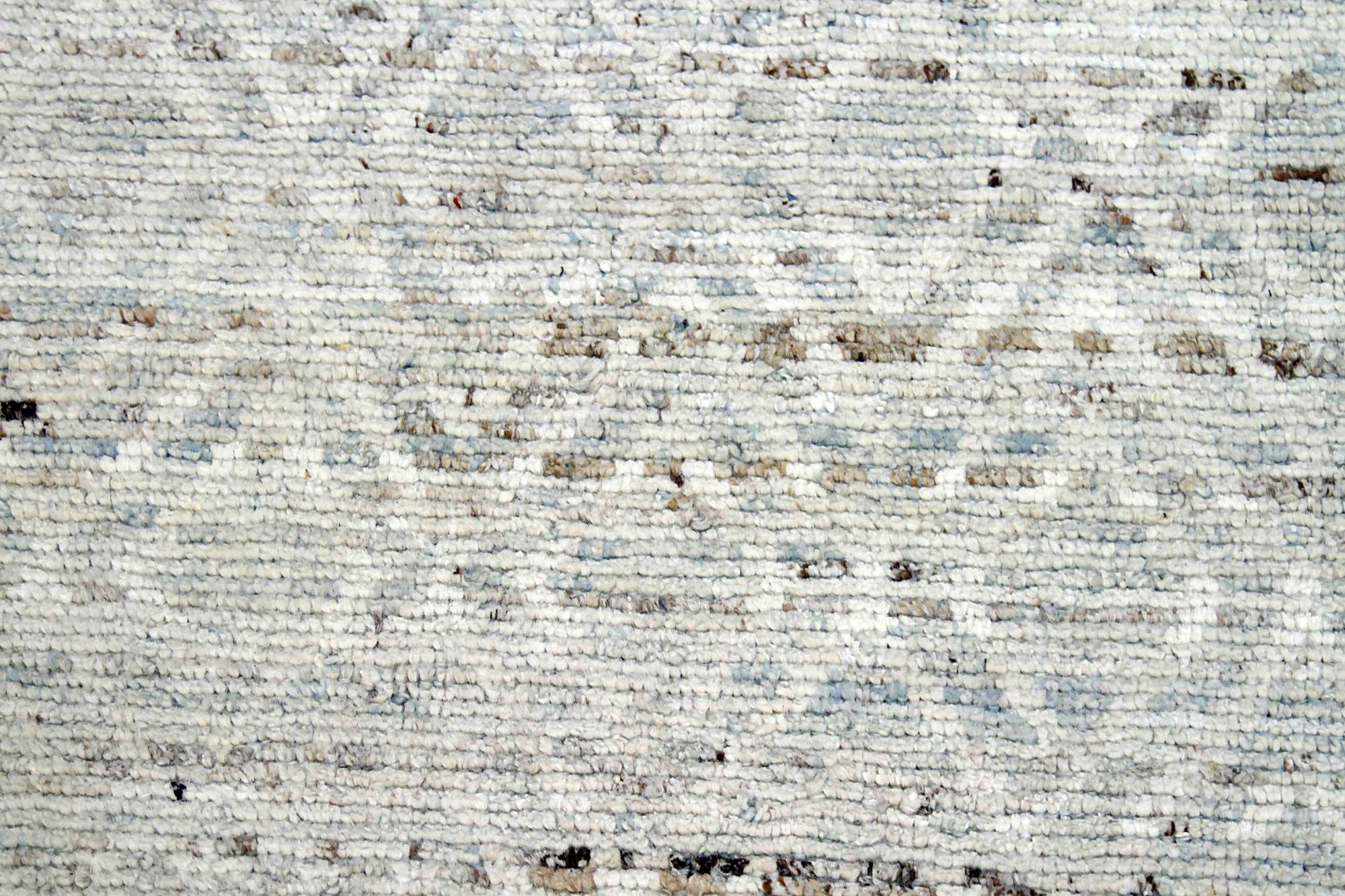 Tappeto Afghanistan Moroccan Runner - Disegno in lana blu avorio - 89795 In condizioni ottime in vendita a Dallas, TX