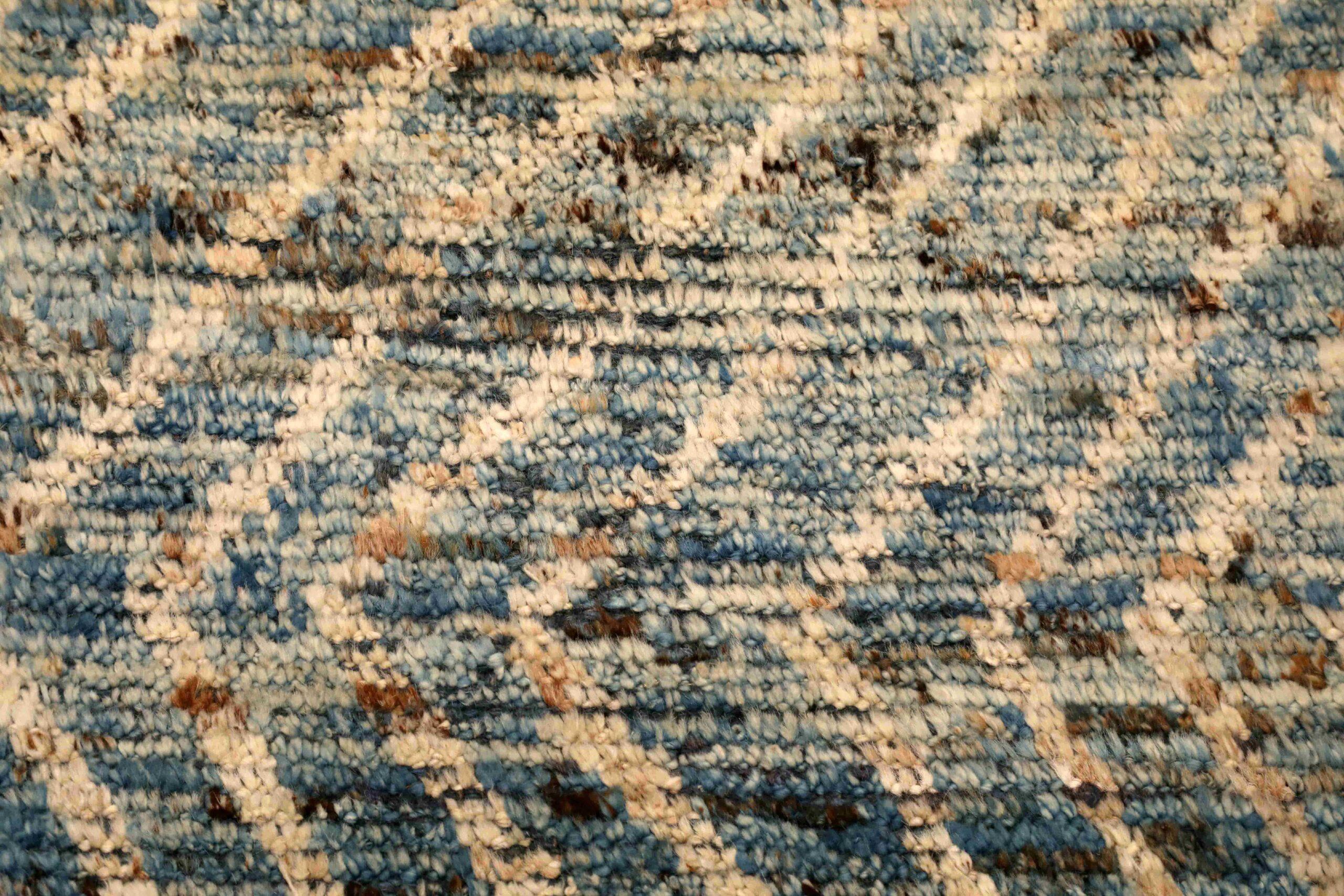 Alfombra Marroquí Afganistán - Lana Azul Diseño Marfil - 96355 Afgano en venta